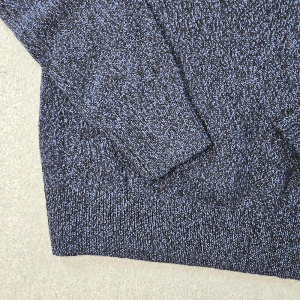 Banana Republic Sweater Mens M Blue‎ Crew Neck Pullover Chunky-Knit Wool Nylon